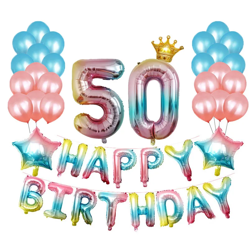 Украшения для первого дня рождения радужные шары с днем один год день цифры