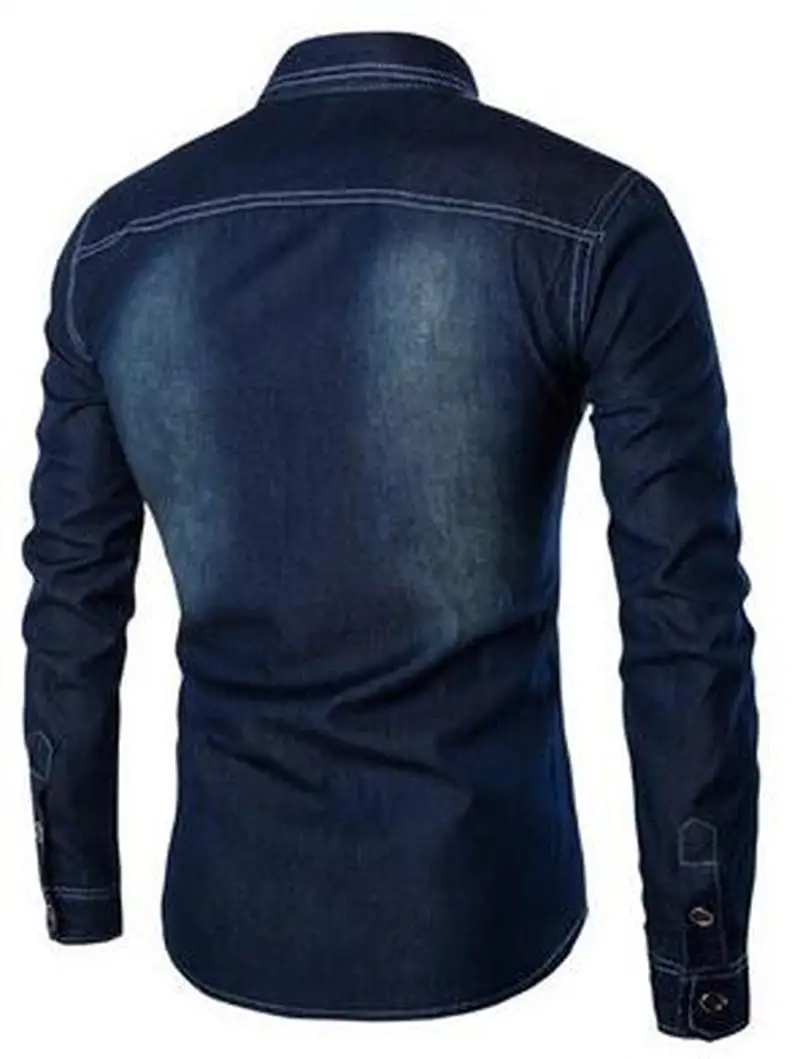 ZOGAA Men Long Sleeve Denim Shirt Mens Casual Dress Male Jean Shirts High Quality Street Wearing Hot Sale 2021 Mens Shirts