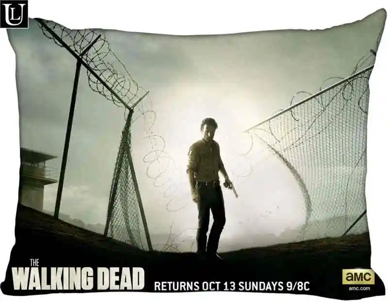 

Top Sale The Walking Dead Pillowcase Custom Zippered Rectangle Pillow Cover Cases Size 50x75cm (Two sides) 1pcs custom