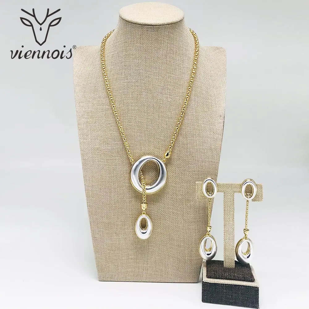 Viennois новинка золотые серьги набор украшений для женщин круглые женские вечерние