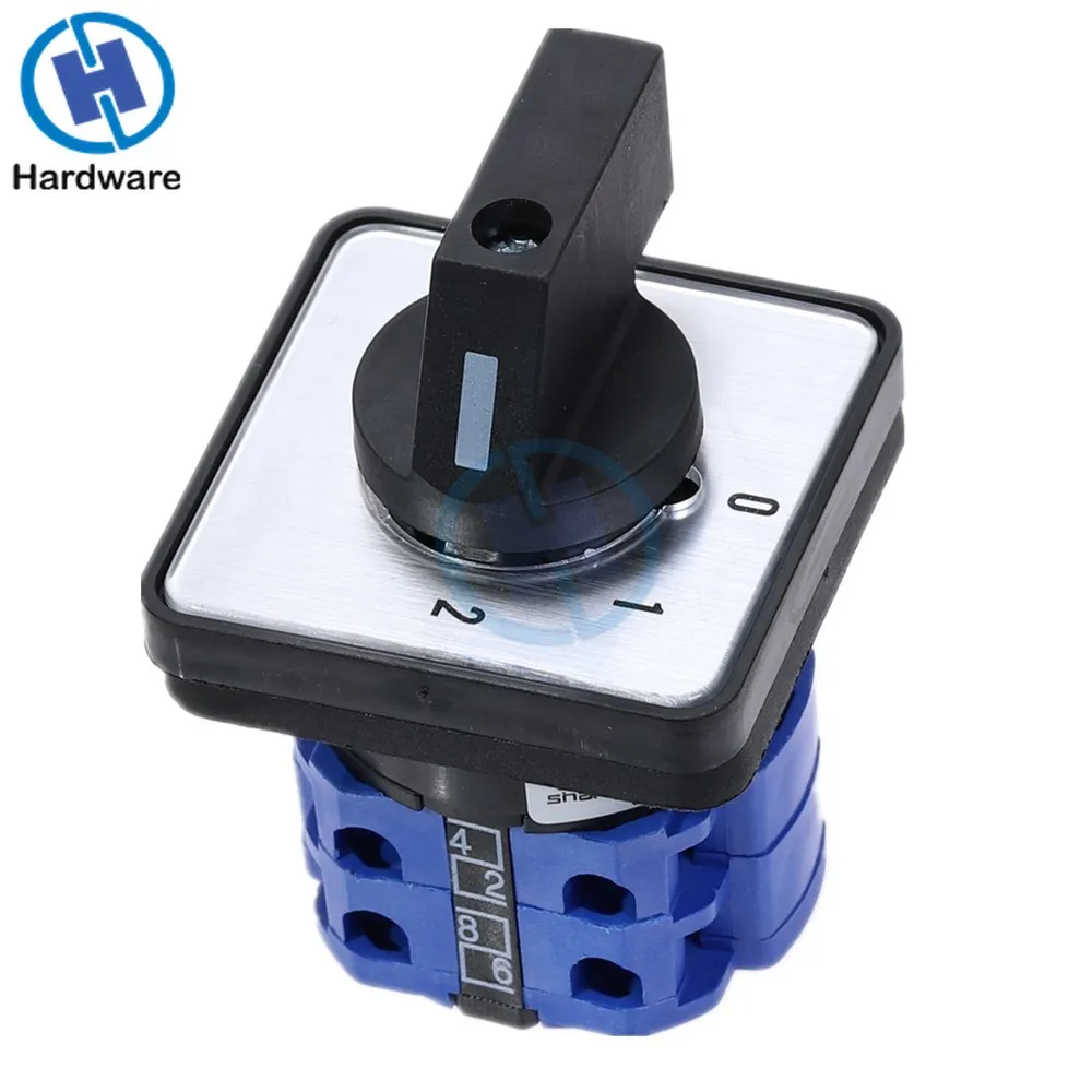 20A 660V 3 Position 0-1-2 8 Terminals Rotary Cam Changeover Switch LW28-20