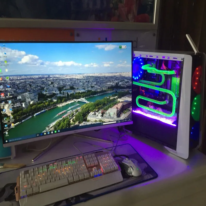 1 м 60leds 5050 СВЕТОДИОДНАЯ лента SMD PC чехол для компьютера Водонепроницаемая