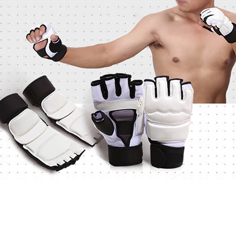 Перчатки для тхэквондо защита рук ног пугающая искусственная кожа MMA Бокс муай