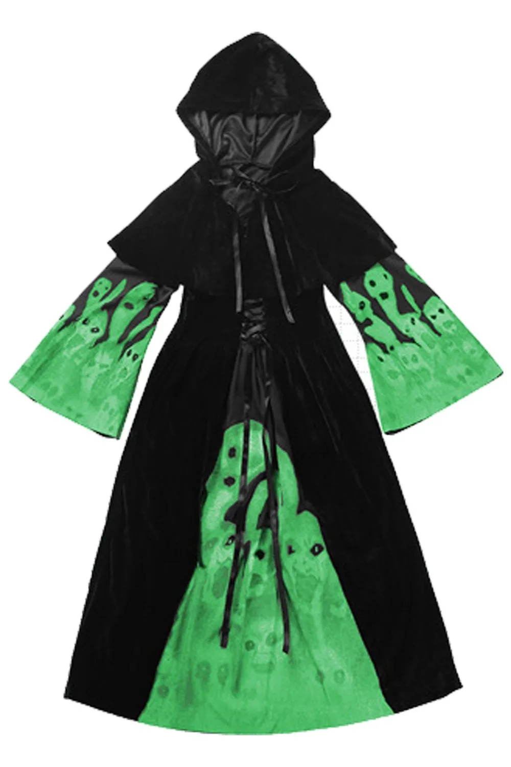 

Luminous Children Skull Printed Clothes Children's Day Girls Stage Costume Halloween Costumes
