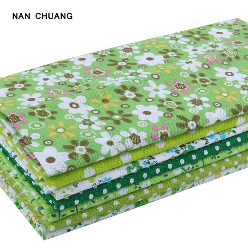 Зеленая тонкая хлопчатобумажная ткань Nanchuang для лоскутного шитья тканевая