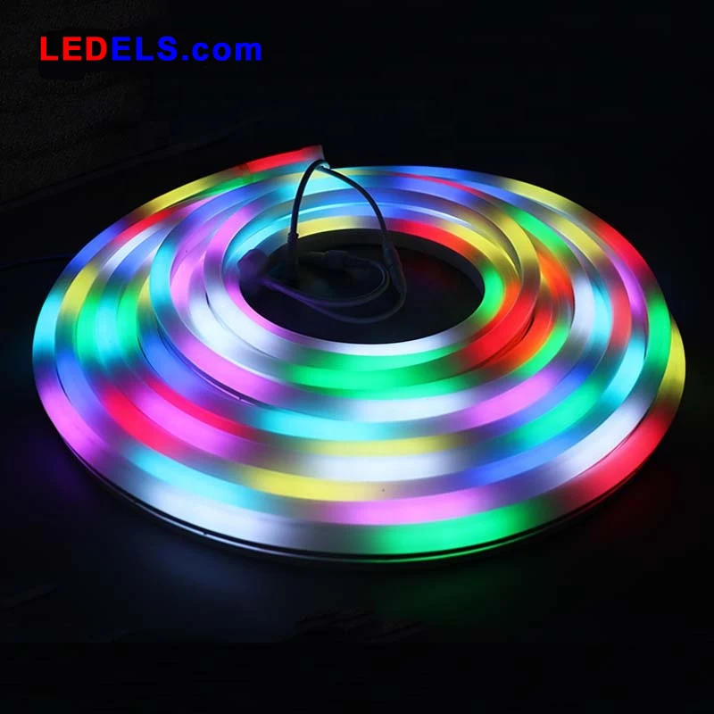 24 V/12 V полный цветов кремния led неоновая подсветка для салона автомобиля RGB DC12V хорошая вода-доказательство IP68 24 V led neon лампочки на гибкой ленте