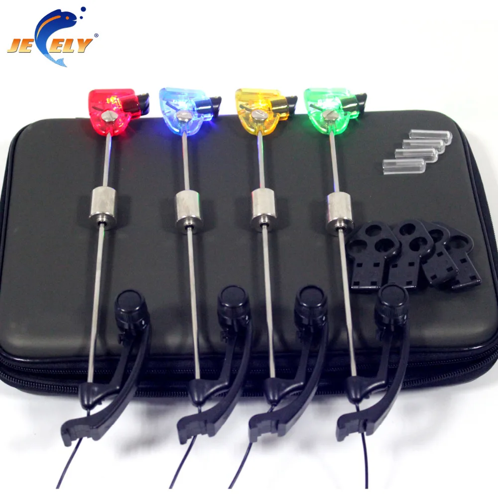 Карп Рыбалка свингеры 4 цвета светодиодный подсветкой набор с Ева упаковочный