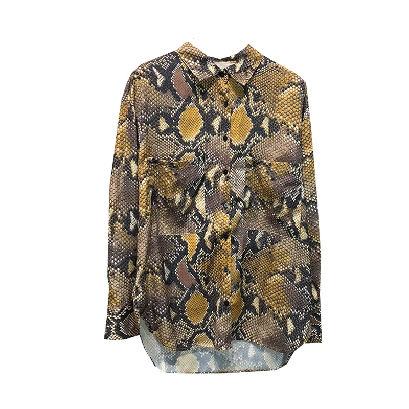 Oversize Для женщин БЛУЗКА Serpentine блузки 2019 весенние Рубашки с длинным рукавом