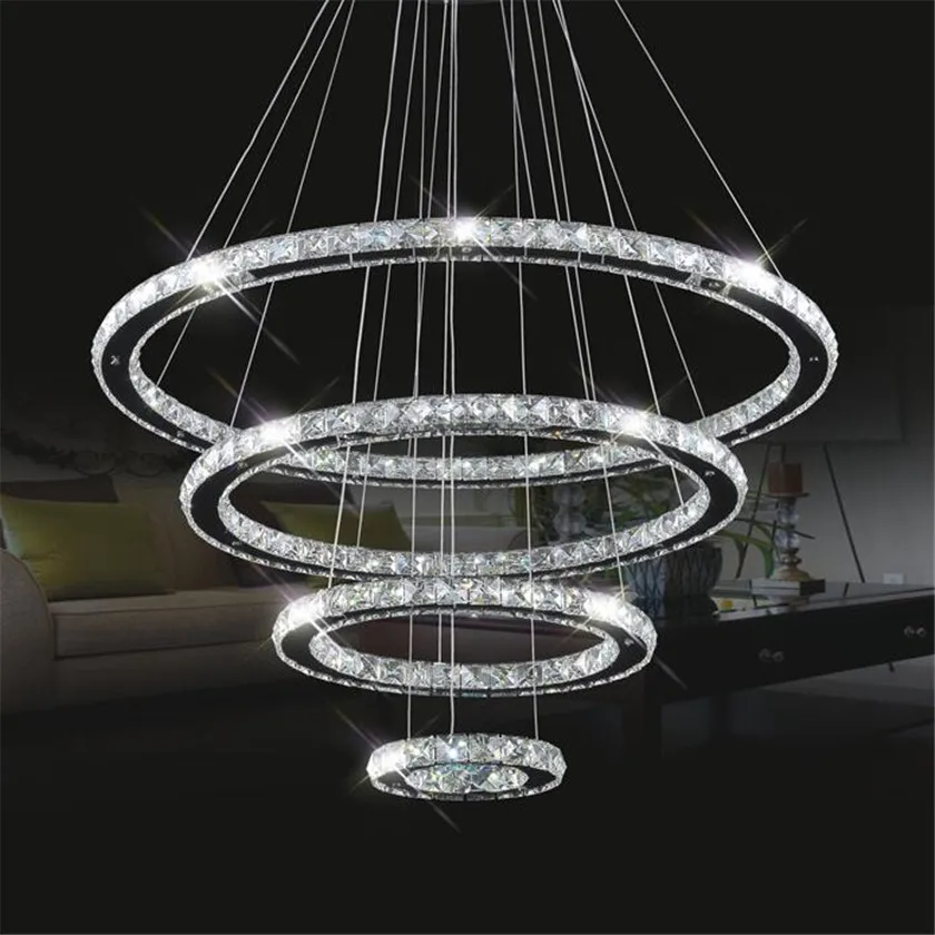 Светодиодный подвесной светильник люстра с кристаллами и бриллиантовыми