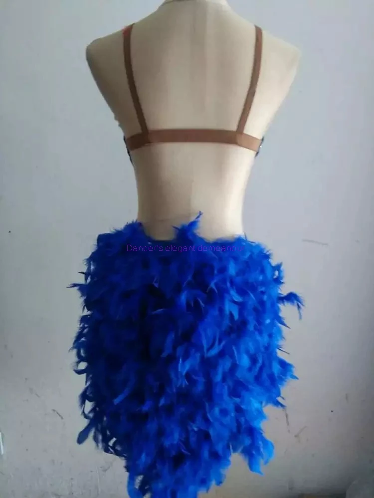 Новый стиль! Латинские танцевальные костюмы старший сексуальный спандекс перо