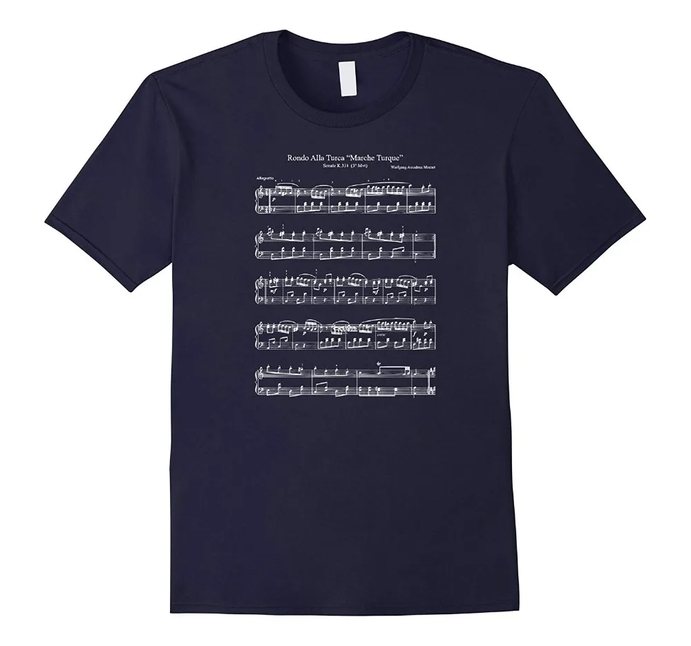 Mozart Music Notes Score Rondo Alla Turca забавные T Shirt2019 новые футболки из 100% хлопка Мужская