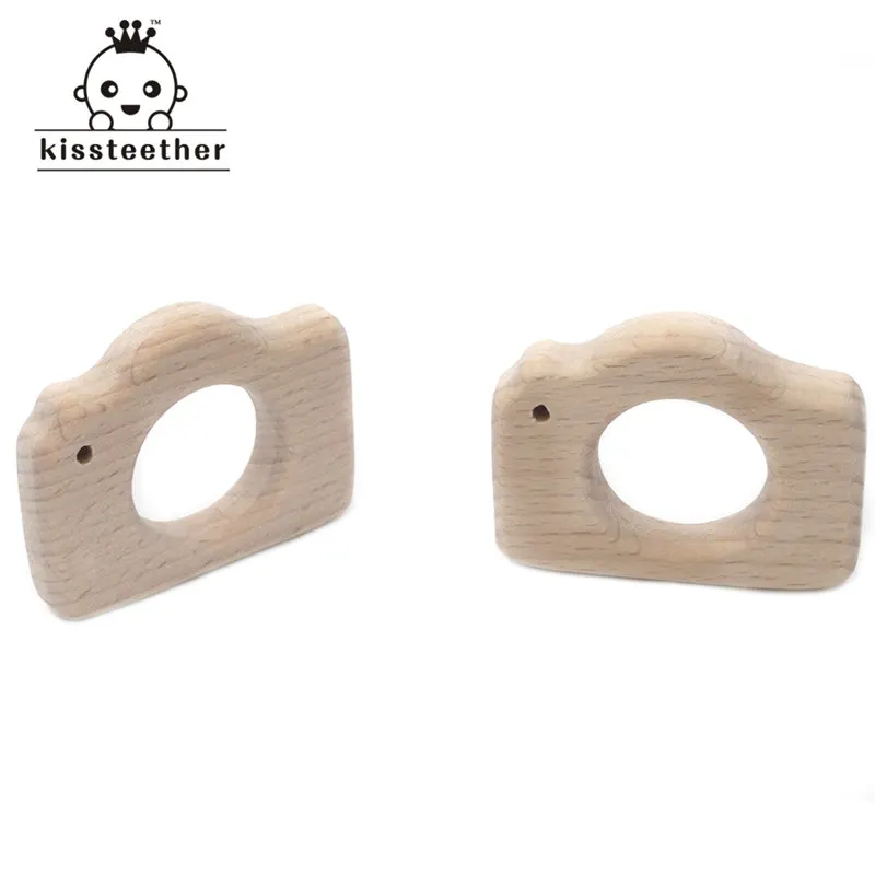 Mordedor de madera Natural hecho a mano para beb&eacute;, c&aacute;mara de madera de haya, colgante personalizado, respetuoso con el medio ambiente, seguro-3