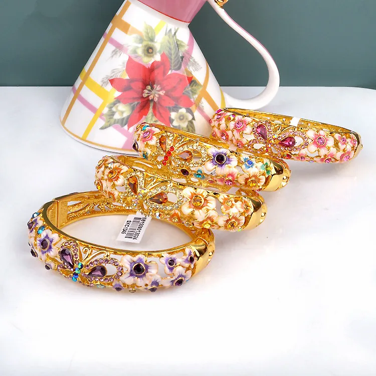 Перегородчатый браслет с этническим ветром и эмалью 18KGP ювелирные изделия 1 шт.