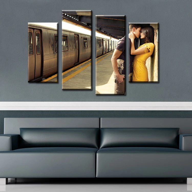 4 шт. сильный возлюбленный на станции настенная живопись Печать холсте для