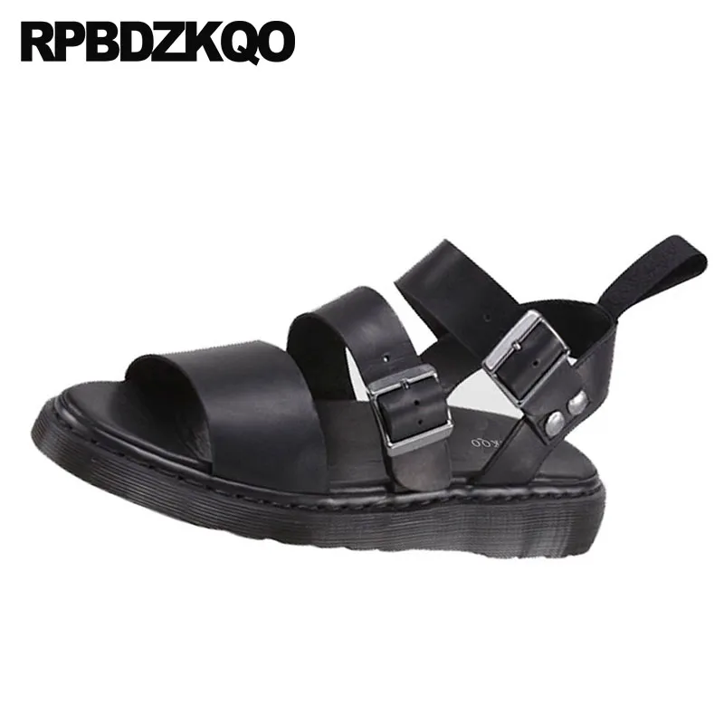 черный повседневная Flatform Римский женщины плоские открытый носок Slingback сандалии с