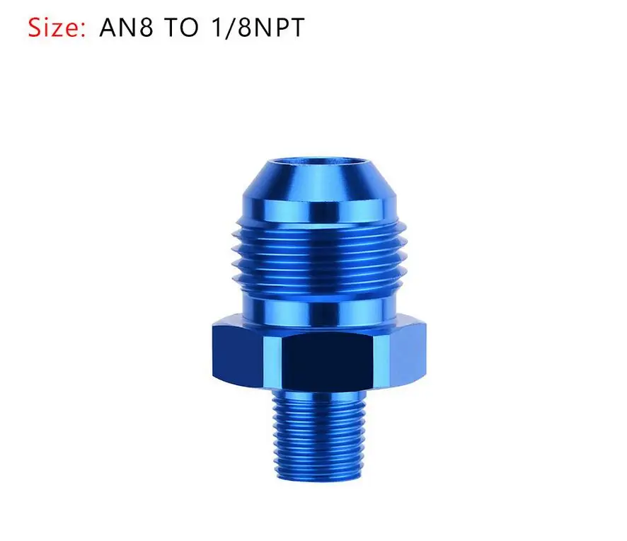 AN8 TO 1 8NPT Areyourshop автомобильный 1 шт. AN4 AN6 AN8 AN10 AN12 NPT прямой Мазут Воздушный шланг фитинг Мужской адаптер синий авто аксессуары - Цвет: AN8 TO 1 8NPT