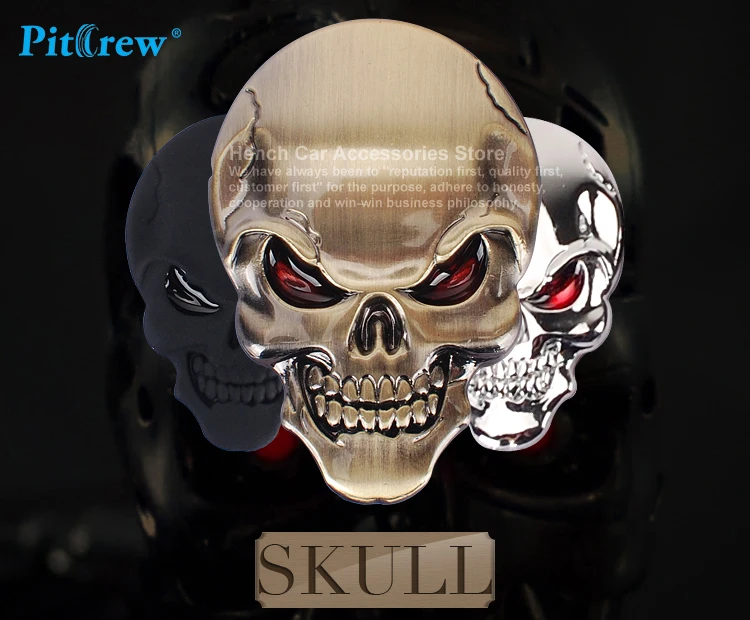 Забавная металлическая 3D наклейка для автомобиля в виде черепа|car styling|skull car stickercar