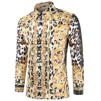 3d leopard printed men dress shirt casual fashion european and american style summer mens shirts loose name brand clothing b538