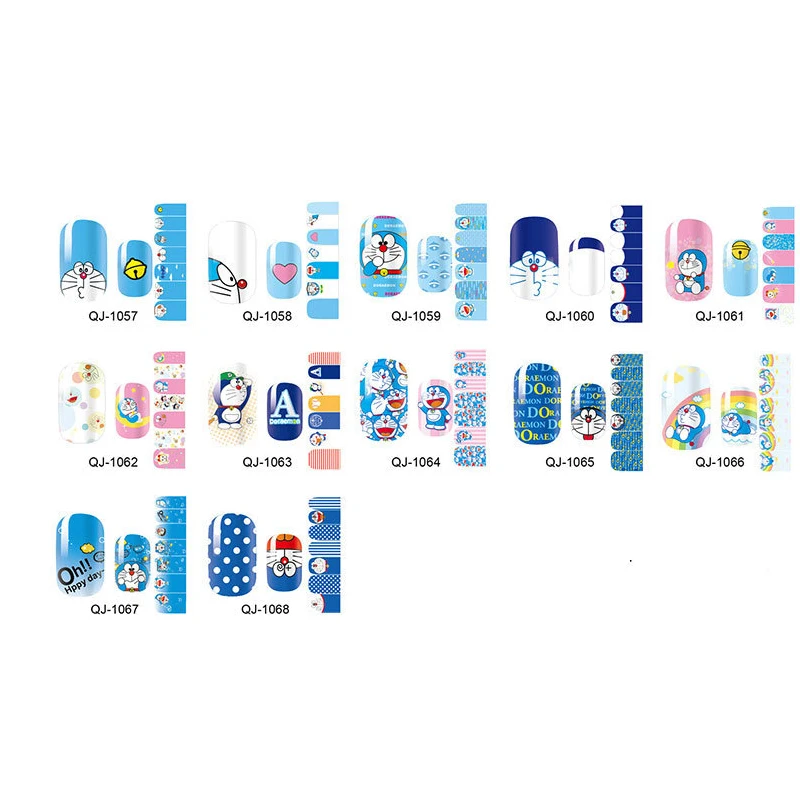 100 шт. наклейки для дизайна ногтей с милыми героями мультфильмов клейкие полное