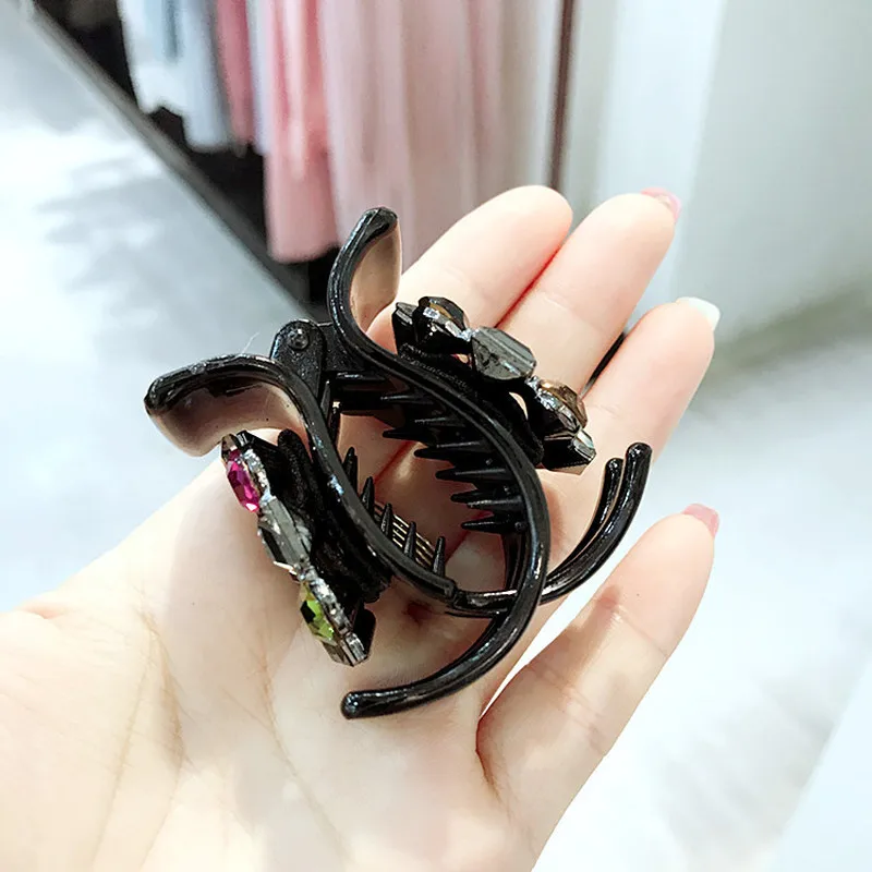 

High Grade Fashion Multicolor Crystal Rhinestone Hair Accessories for Women Medium Hair Claws Ponytail Hairpins Barrette