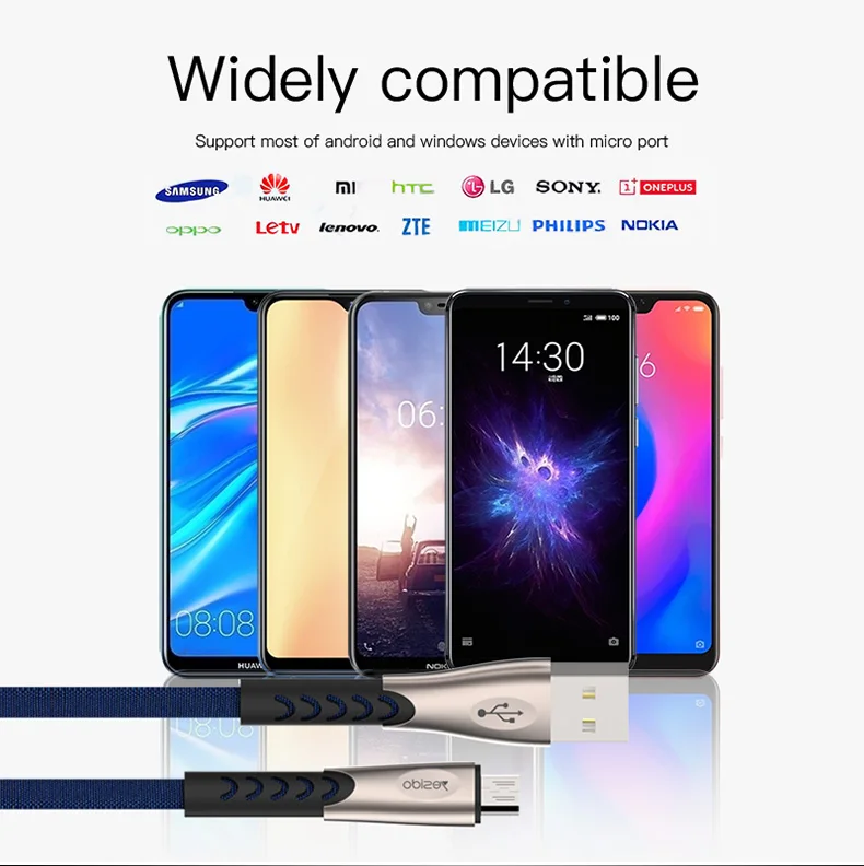 Yesido CA24 кабель Micro USB из цинкового сплава для быстрой зарядки USB кабель для передачи данных для samsung huawei Android Phone Tablet Micro USB кабели
