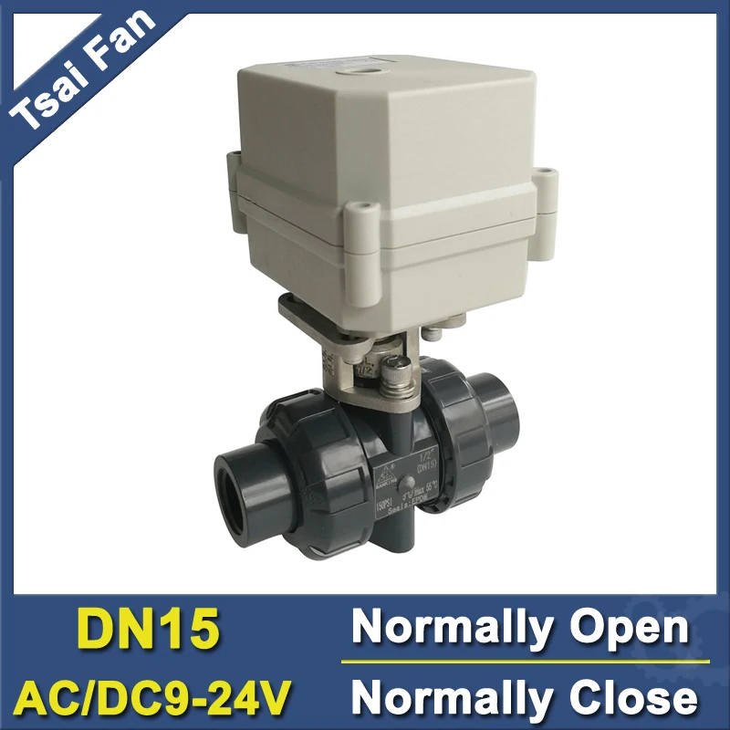 BSP/NPT 1/2 ''ПВХ DN15 2 сторонний нормально открытый/закрытый моторизованный шаровой