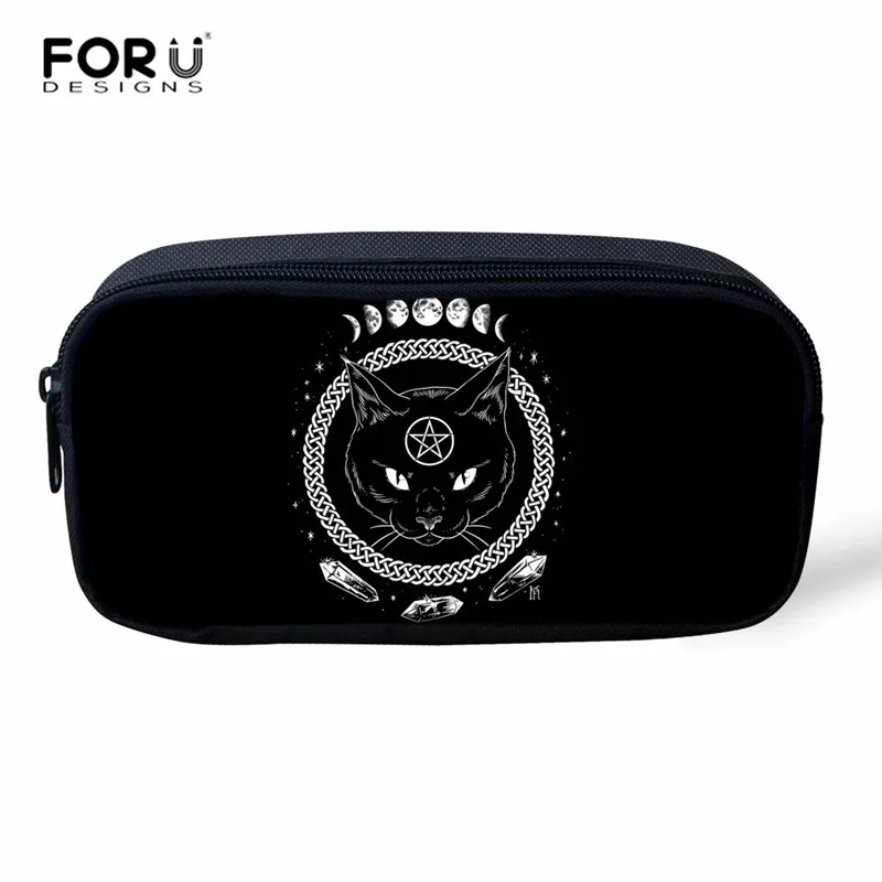 FORUDESIGNS/комплект школьной сумки в готическом стиле с изображением Луны, черного кота, основной школьный рюкзак для детей, 3 шт. рюкзак для девочек-подростков, повседневные сумки для книг, ранец - Цвет: L5066K