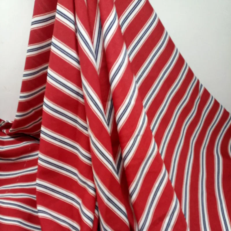 Chiffon Fabric Tricolor Stripe Printing Dress Trousers Slightly Stretchy | Дом и сад