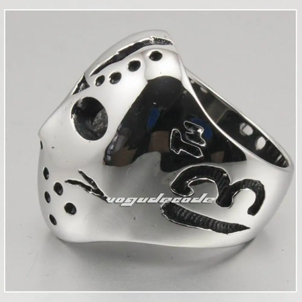 Мужское байкерское кольцо Jason для хоккея на Хэллоуин из нержавеющей стали 316L