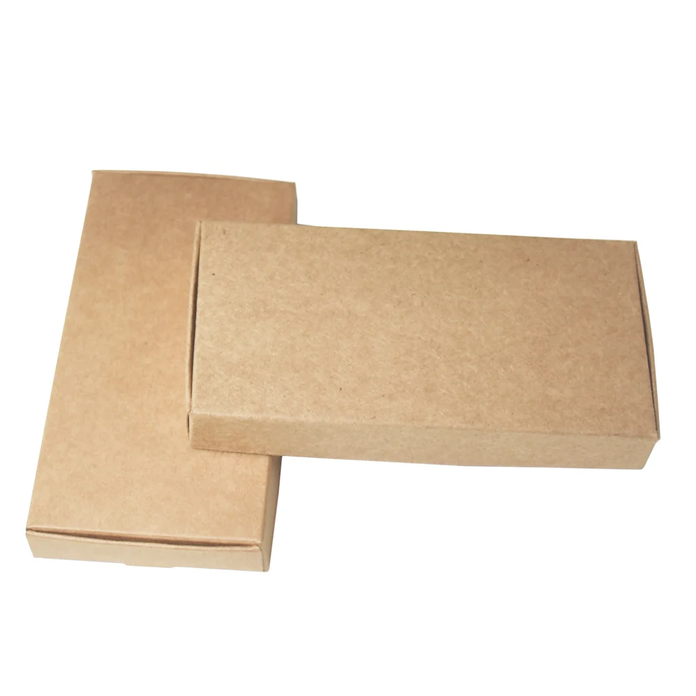 

13.3*6.8*1.8cm Brown Kraft Paper Gift Box Wedding Candle Storage Box Candy Jewelry Package Paperboard Small Cardboard Carton