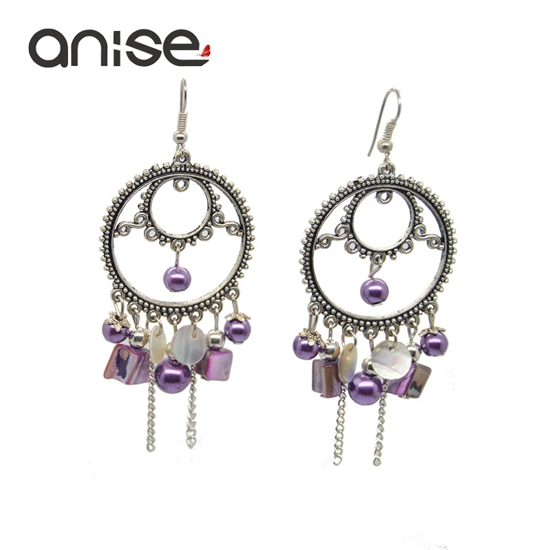 Женские серьги подвески с искусственным жемчугом в этническом стиле|tassel drops|fashion