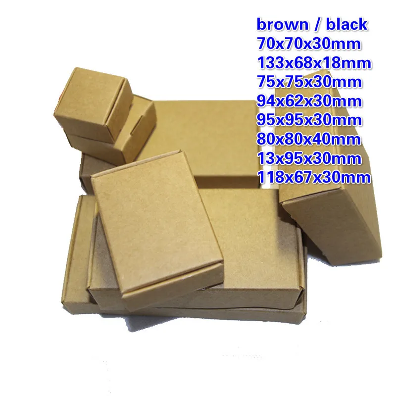 50 шт. 7x7x 3/8x8x 4/9.5x 3/13.3x6 8x1 8/13x9.5x 3/11.8x6 7x3 см крафт бумага Складная Коробка Подарочная