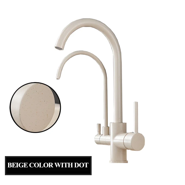 Beige color with dot Фильтр кухонный смеситель для раковины 360 Вращение с водяным фильтром особенности кран-смеситель для кухни torneira da cozinha CF-0176 - Цвет: Beige color with dot