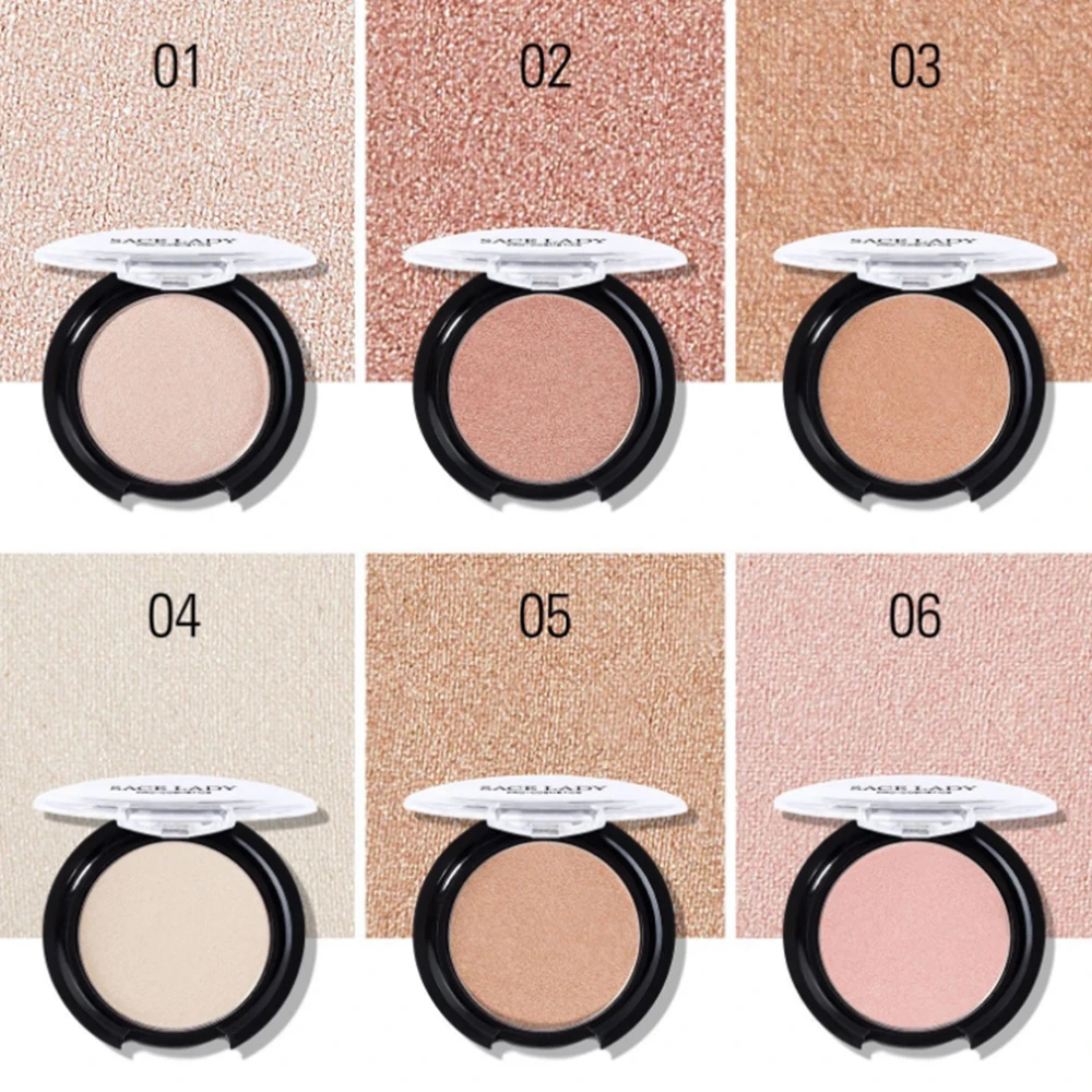 Пудра 6 цветов осветитель для лица макияж профессиональная блестящая палитра