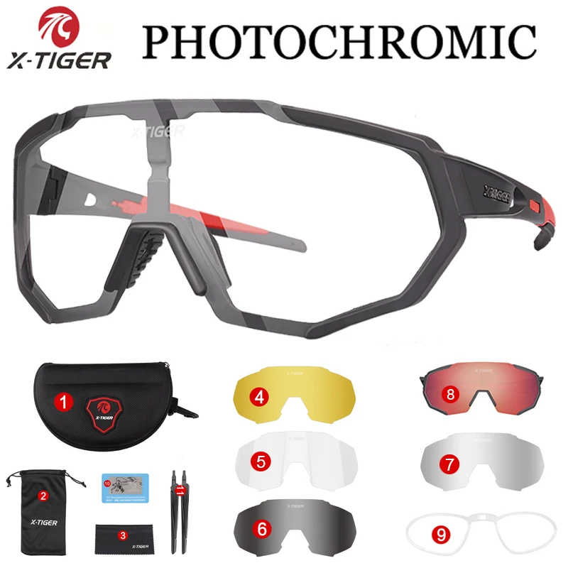 X-YJ-JPC02-5P X-TIGER Pro, женские поляризованные и фотохромные очки для велоспорта, очки для спорта на открытом воздухе, MTB, велосипедные солнцезащитные очки, велосипедные очки - Цвет: X-YJ-JPC02-5P