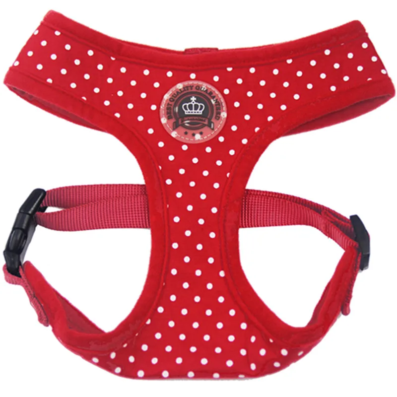 Регулируемый хлопковый ошейник и поводок в горошек для чихуахуа 4 цвета размеры