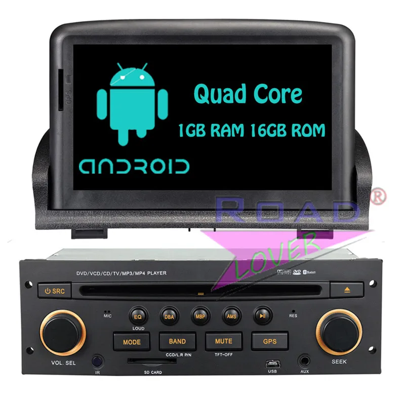 Автомобильный DVD плеер Roadloevr Android 6 0 четыре ядра головное устройство для Peugeot 307