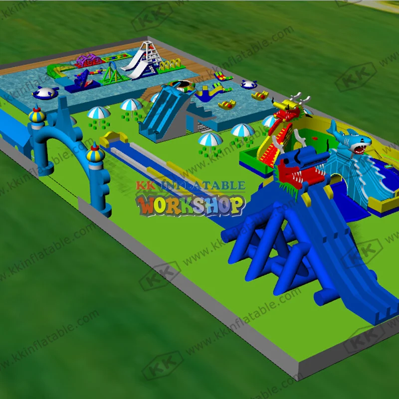Kopen 2020 Populaire Water Park Ontwerp Bouwen Een Stop Servise Opblaasbare Water Park Designer