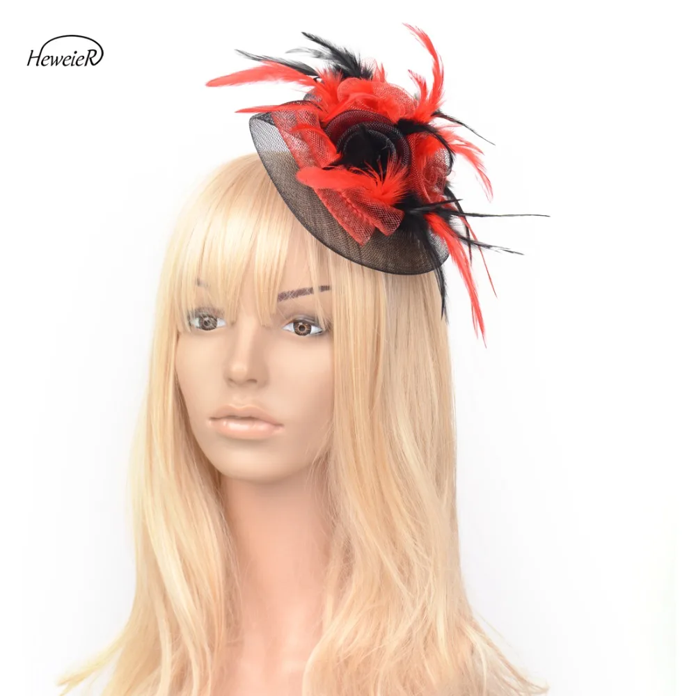 

Ladies Handmade Fascinators Mesh Feather Hair Clips Headdress Headwear Bridal Cocktail Races Wedding Party Fashion Accessories