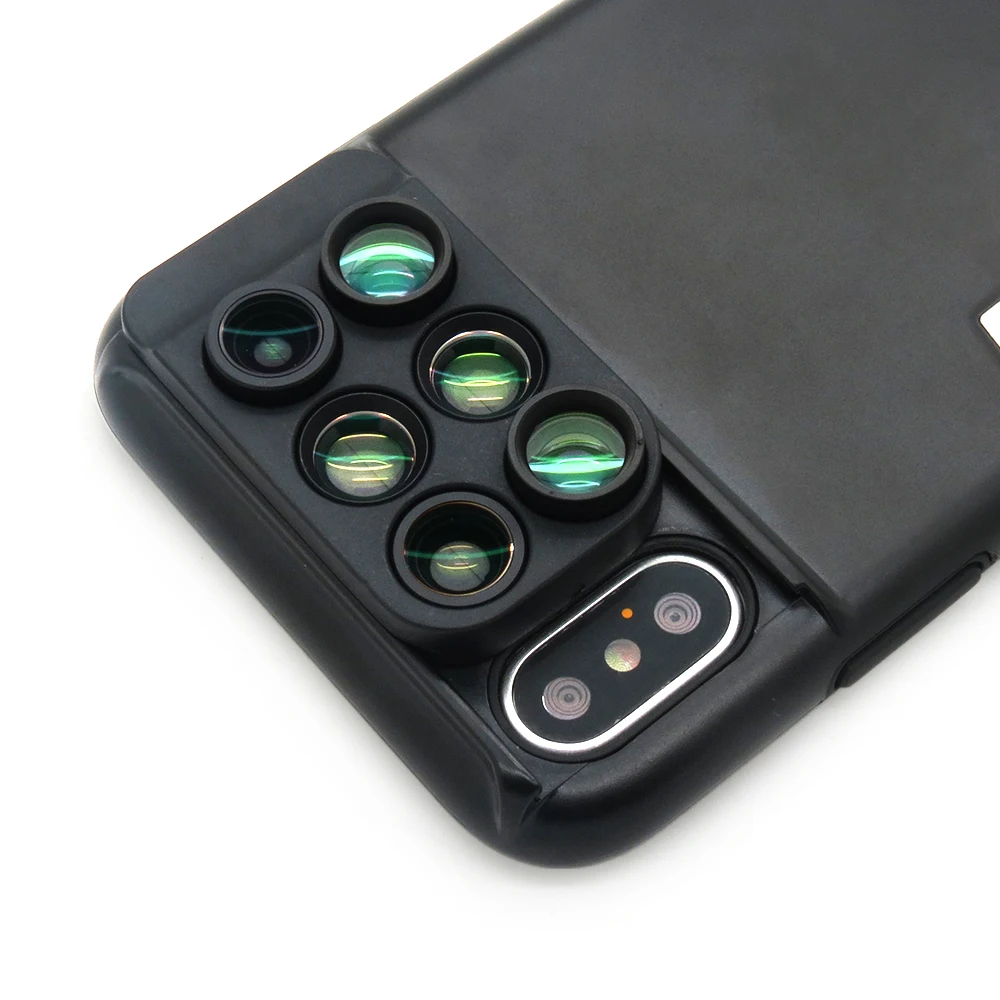 Двойной объектив камеры для iPhone X XS Max чехол рыбий глаз Широкоугольный макро объектив для iPhone XS Max чехол для объектива телескопа 6 в 1