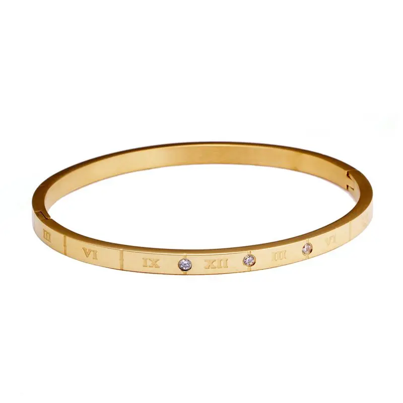 Женские браслеты и с кубическим цирконием браслет из нержавеющей стали золотым