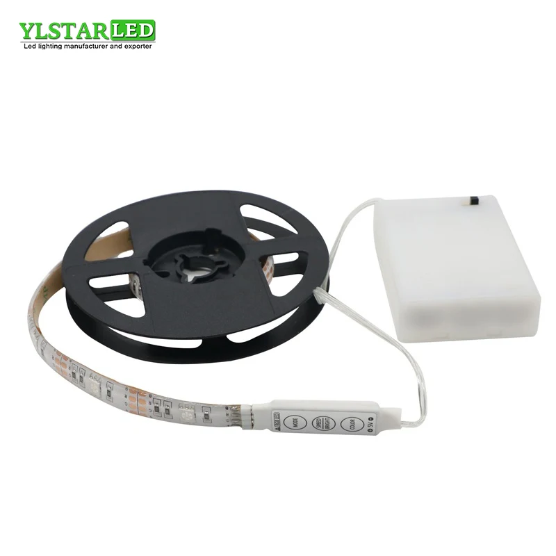 Светодиодная лента YLSTAR DC4.5V IP65 SMD5050 (0 5 м) + мини контроллер RGB батарейный блок