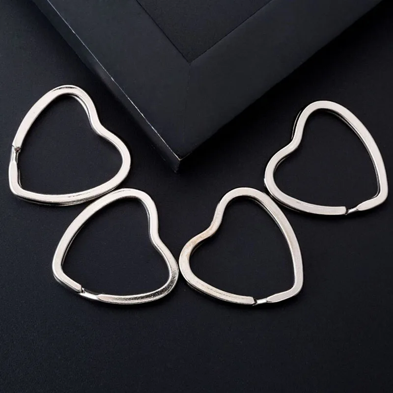 10PCS/lot Silver Color DIY Heart Metal Key Holder Split Rings Keyring Keychain Hoop Loop | Украшения и аксессуары