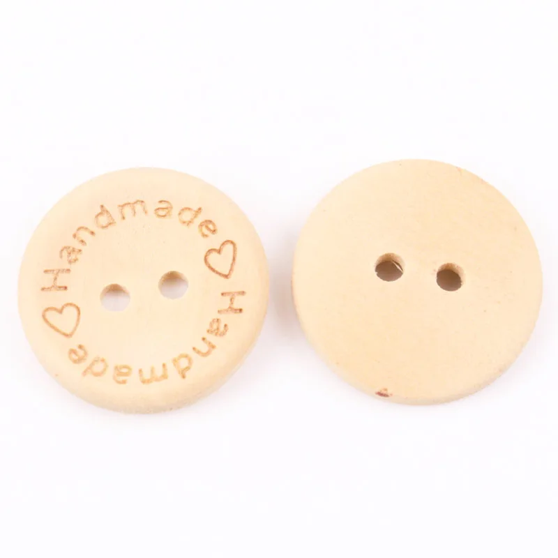 Натуральные круглые деревянные швейные пуговицы с 2 отверстиями для рукоделия