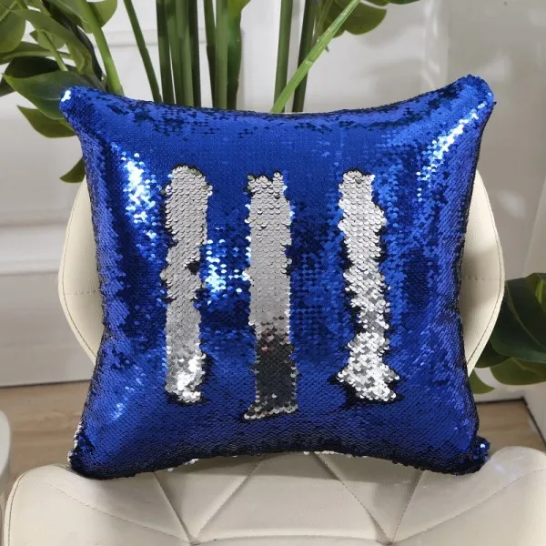 Royal Blue-Silver Платье русалки с блёстками Детские чехол волшебный Цвет изменение Реверсивный CC095 Автомобильная подушка для дивана Чехлы для домашнего декора декоративная подушка чехол - Цвет: Royal Blue-Silver