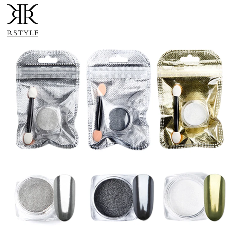 ROSALIND Новый 1 шт порошок с зеркальным эффектом дизайн ногтей Блестящий Spangles