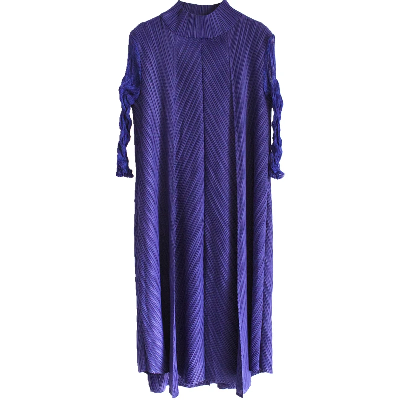 Changpleat 2019 весна лето новые женские платья Miyak плиссированные Модные водолазки