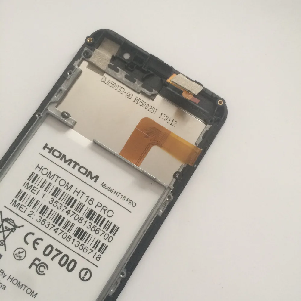 Б/у ЖК-экран+ сенсорный экран+ рамка для HOMTOM HT16 Pro MTK6737 четырехъядерный 5,0 дюймов 1280x720