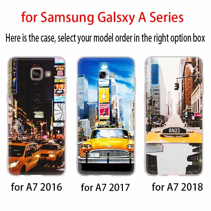 New York City Times Square Taxi Case For Samsung Galaxy A12/A20/A51/A70/A20s/A21s/A32/A50/A50s/A42/A52/A72 5G A8 A7 A6 2018 | Мобильные