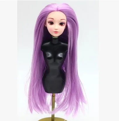 Разноцветные волосы Bjd 3D голова кукла с глазами и волосами аксессуары для